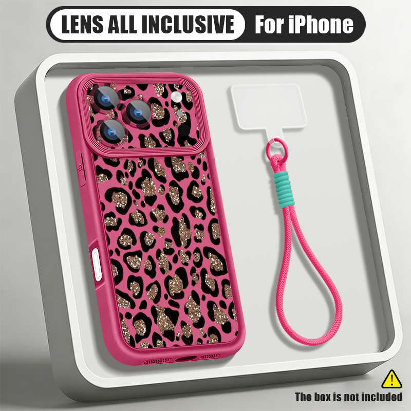 Phone Cases Brown - Brown Leopard Printed Lanyard Phone Case