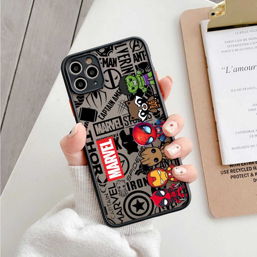 Phone Cases Cute Iphone 14 - Cute Marvel Heroes Matte Translucent Case