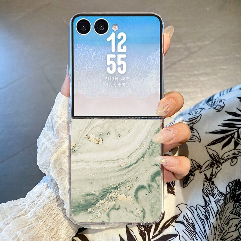 Phone Cases Z Fold 5 - Gilded Marble Pattern Phone Case For