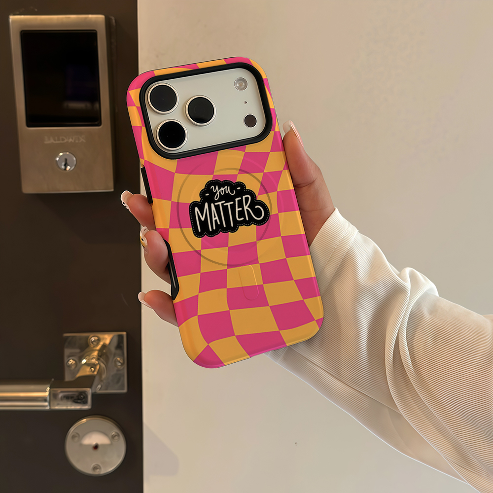 Pink Orange Check Slogan For i - đánh giá và giá Phone Cases Orange