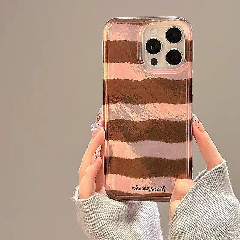 Brown Stripe Print Tinfoil Tex - đánh giá và giá Phone Cases Brown