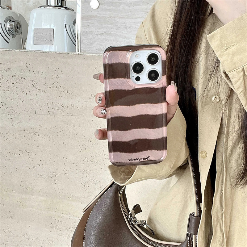 Brown Stripe Print Tinfoil Tex - đánh giá và giá Phone Cases Brown