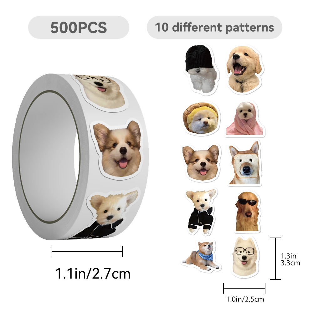 500pcs/roll Funny Cartoon Dog  - đánh giá và giá Phone Cases Kids