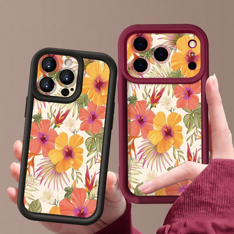 Orange Flower Pattern TPU Phon - đánh giá và giá Phone Cases Orange