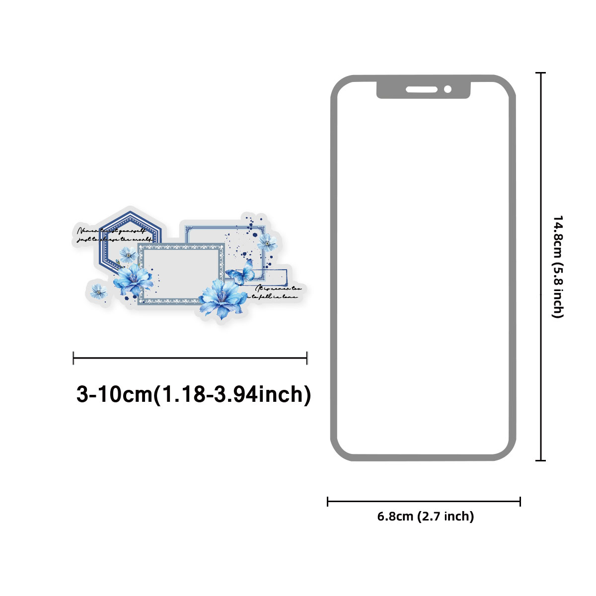 10pcs Blue Floral Girl Sticker - đánh giá và giá Phone Cases Kids